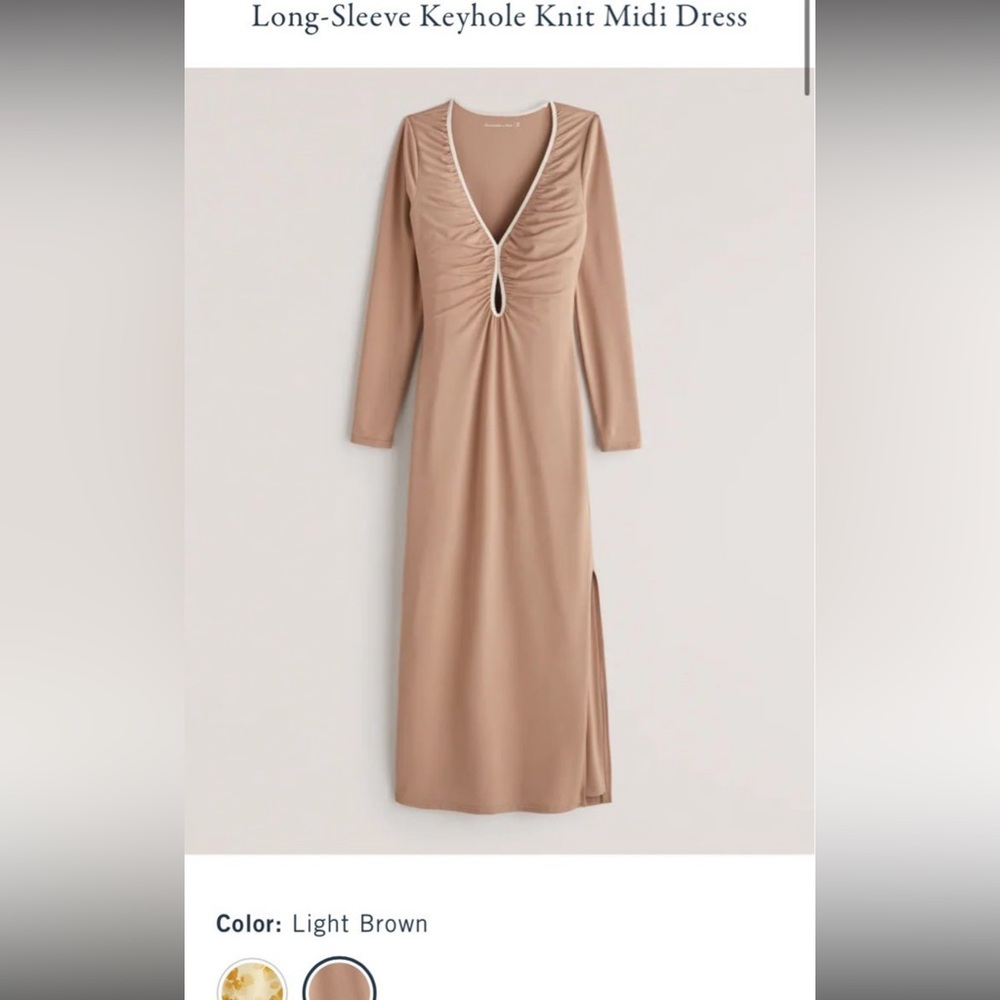 Abercrombie and Fitch long sleeve keyhole knit midi dress